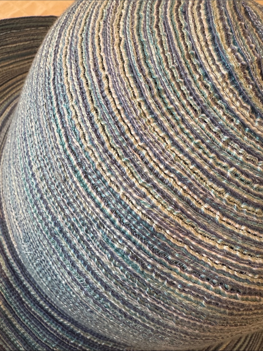 Blue Striped Sun Hat - Women's Beach Hat - Picture 3 of 5